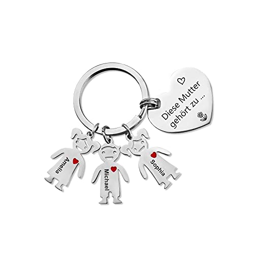 ALBERTBAND Personalisierte Schlüsselanhänger mit 1-5 Namen Liebe Herz Schlüsselanhänger Geburtstag der Mutter Geschenk zum Muttertag MAMA Familie ALBERTBAND Personalisierte Schlüsselanhänger mit 1-5 Namen Liebe Herz Schlüsselanhänger Geburtstag der Mutter Geschenk zum Muttertag MAMA Familie von ALBERTBAND
