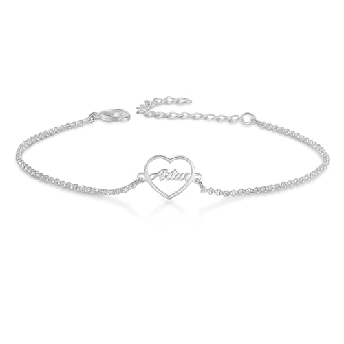 ALBERTBAND Personalisierter Herz Armbänder mit 1-4 Namen Infinity Armband Damen Armband mit Gravur Freundschaftsarmband Valentinstag Geburtstags Weihnachten Muttertag Geschenk (1 Herz) von ALBERTBAND