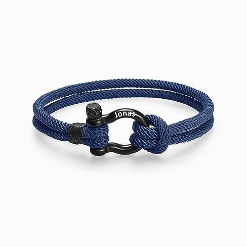 ALBERTBAND Personalisiertes Armbänder für Herren Armband mit Namen Freundschaftsarmband Pärchen-Armbänder Mutter und Tochter Armbänder Geschenk für Vatertag Geburtstag Weihnachten (Marineblau) von ALBERTBAND