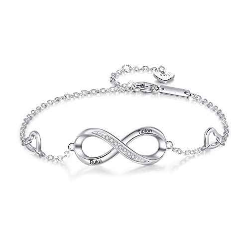 ALBERTBAND Personalisiertes Damen Armband mit Namens Geburtsstein Silber Infinity Armbändern Geschenke für Mama Tochter Mädchen Beste Freundin Weihnachten Valentinstag (A) ALBERTBAND Personalisiertes Damen Armband mit Namens Geburtsstein Silber Infinity Armbändern Geschenke für Mama Tochter Mädchen Beste Freundin Weihnachten Valentinstag (A) von ALBERTBAND