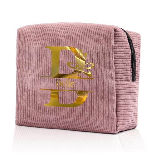 Kosmetiktasche für Damen Personalisierte Make-up Taschen mit A-Z Namen Geburtstag Blumen Geburtstagsgeschenke Für Frauen (#8) von ALBERTBAND