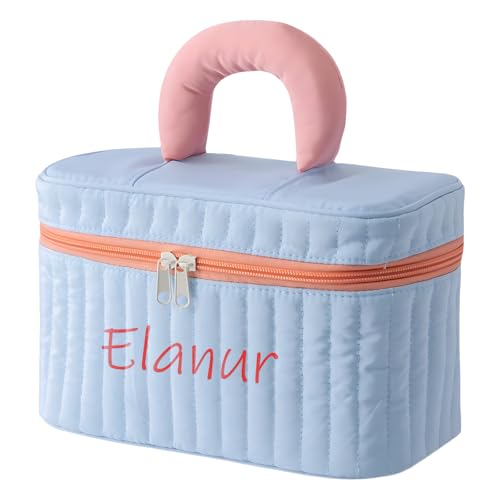 Personalisierte Kosmetiktasche für Frauen Make-up Taschen mit Namen Geschenke für Mutter Tochter BFF Geburtstag (Blau) von ALBERTBAND