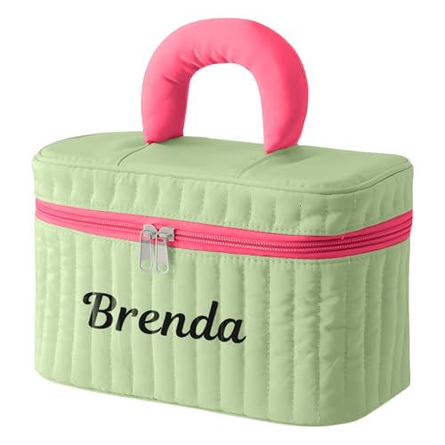 Personalisierte Kosmetiktasche für Frauen Make-up Taschen mit Namen Geschenke für Mutter Tochter BFF Geburtstag (Grün) von ALBERTBAND