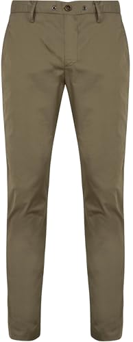 ALBERTO Slim Fit Hose Super Light Reißverschluss Paspelgesäßtaschen Oliv Größe W32 L32 von ALBERTO