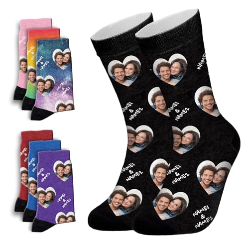 ALBK Socken mit Gesicht Personalisiert, Socken Personalisiert Foto Individuell Socken mit Foto DIY Bedruckte Socken Lustige Geschenke Personalisierte Fotosocken für Geburtstagsgeschenk von ALBK