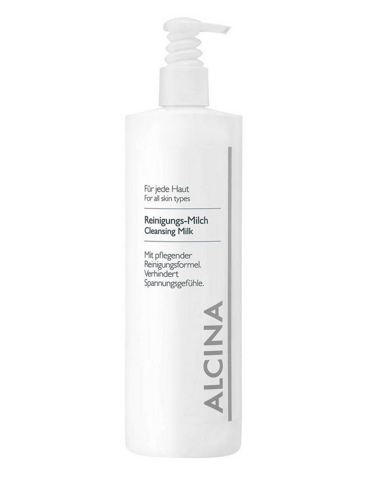 ALCINA 2-in-1 Gesichtswasser und Peeling ALCINA milde wasserlösliche Reinigungs-Milch (500 ml), milde Reinigungsmilch mit Traubenkernöl von ALCINA