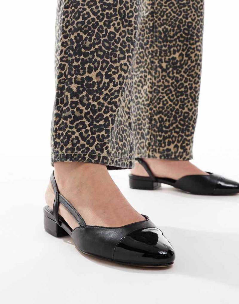 ALDO - Clementinne - Flache Slingback-Schuhe in Schwarz mit Zehenkappe von ALDO