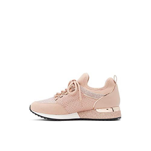 ALDO Damen Gerichtsholz Modischer Schnür-Sneaker, Roségold, 36 EU von ALDO