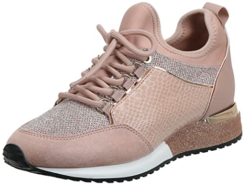 ALDO Damen Gerichtsholz Modischer Schnür-Sneaker, Roségold, 39 EU von ALDO