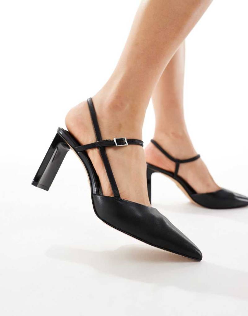 ALDO - Darabriver - Pumps aus schwarzem Leder mit Fersenriemchen von ALDO