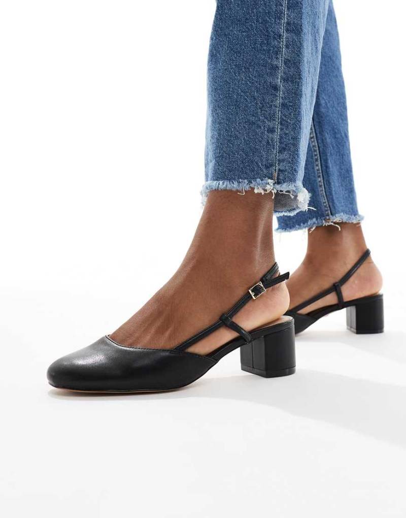 ALDO - Edeli - Absatzschuhe aus schwarzem Leder mit Fersenriemen von ALDO