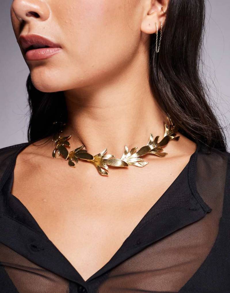 ALDO - Leafuria - Statement-Blumenhalskette in Goldoptik-Goldfarben von ALDO