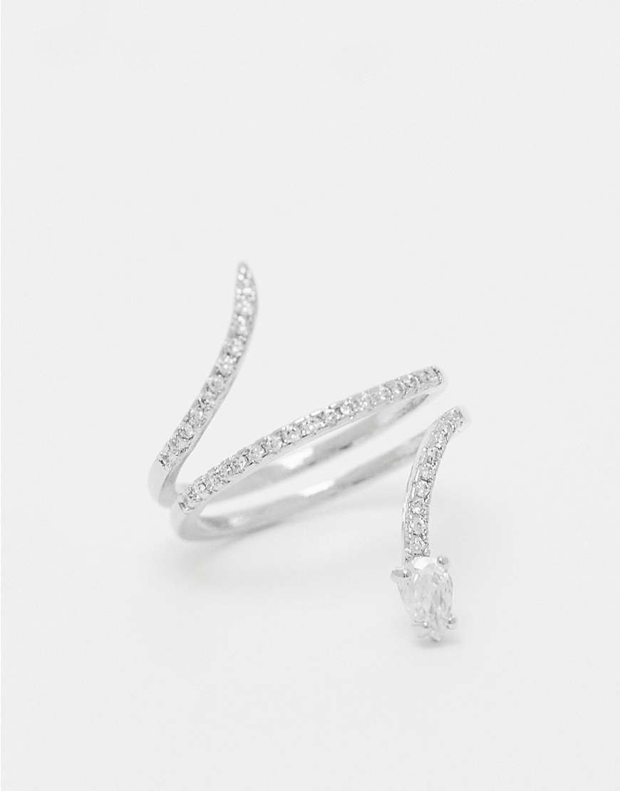 ALDO - Mirienad - Silberfarbener Schlangenring im Wickel-Design mit Schmucksteinen von ALDO