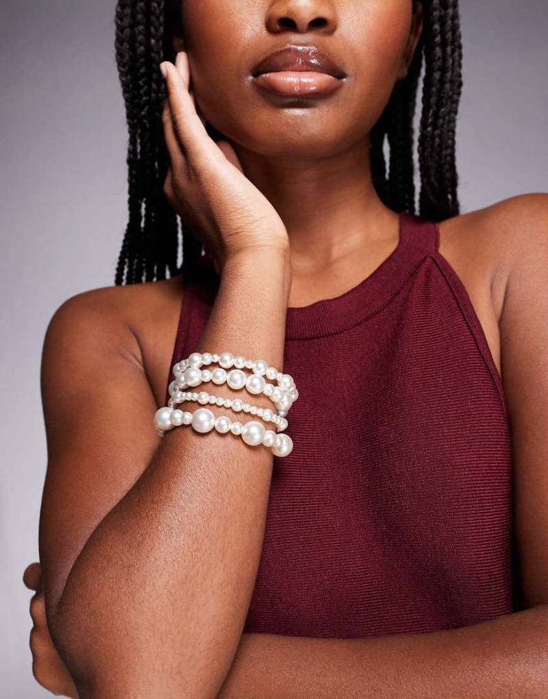 ALDO - Natacha - 4er-Pack Perlenarmbänder-Weiß von ALDO