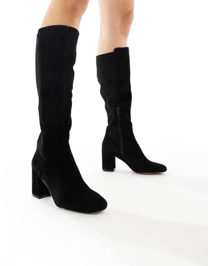 ALDO - Satori - Kniehohe Stiefel aus Leder in Schwarz mit Blockabsatz von ALDO