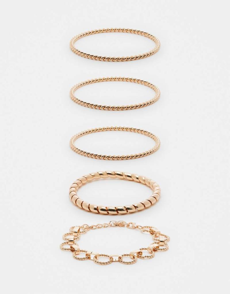 ALDO - Talobarel - 5er-Pack verschiedene goldfarbene Ketten-Armbänder von ALDO