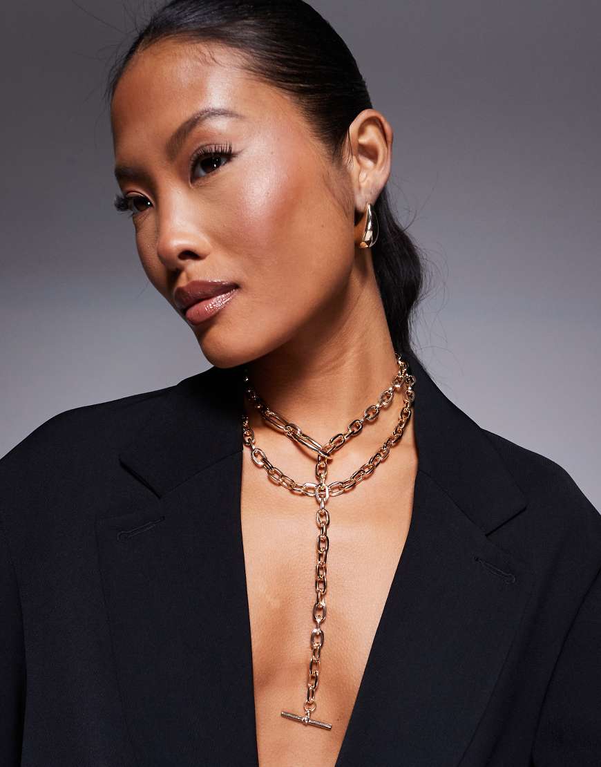 ALDO - Ulardotlan - Mehrlagige Halskette in Goldoptik mit breitem Gliederdesign-Goldfarben von ALDO