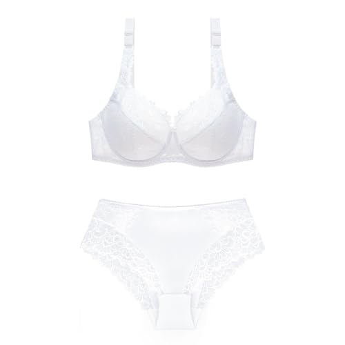 ALDOLA BH Damen mit bügel große größen Weiß BH mit Spitze Push up BH Set Damen Minimizer BH Spitze mit Bügel Große Größen(Größe:110E) von ALDOLA