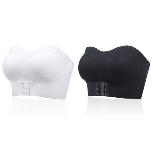 ALDOLA BH Damen ohne bügel Damen BH Sets für Damen Weiß + Schwarz Bandeau BHS für Damen trägerlose BHS ungepolsterte Bandeau Tops Dehnbare Nahtlose Bralette (Größe：95D von ALDOLA