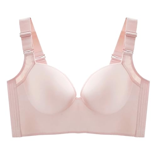 ALDOLA BH große brüste starker Halt Rosa Damen ohne bügel Push Up große größen büstenhebe Damen T Shirt BHS Atmungsaktiver und Leichter(Größe：115F von ALDOLA