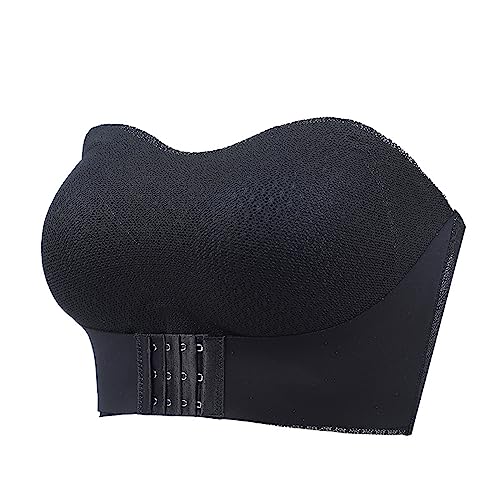 ALDOLA BH ohne bügel Maximizer Push up BH BH rückenfrei Schwarz Bandeau BH weiche trägerlos Damen Bralette BH dehnbar ungepolstert nahtloses Bandeau für Frauen (Größe：110B von ALDOLA