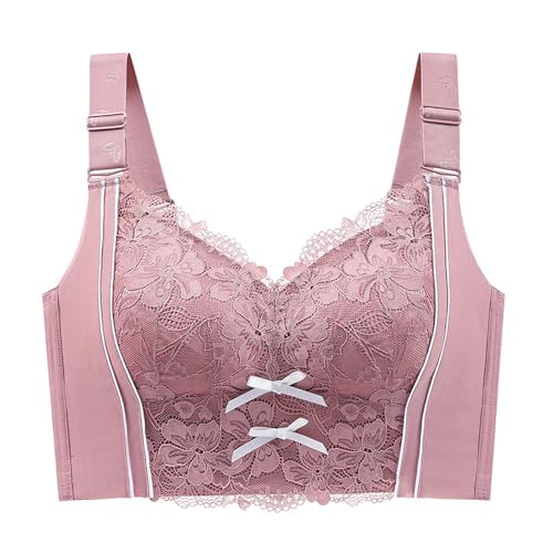 ALDOLA Damen BH ohne bügel Damen Bralette Rosa Damen vollschalen BH Sport BH starker Halt t-Shirt BH Atmungsaktiver und Leichter (Größe:105E) von ALDOLA