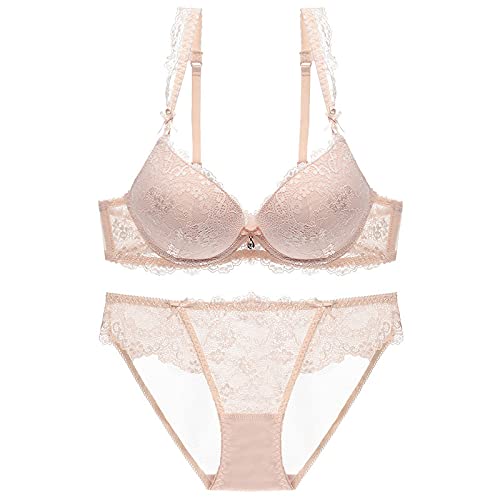 ALDOLA Damen unterwäsche BH Damen mit bügel Push up Rosa Push Up BHS für Frauen Lace Plus Size Wide Back Underwear Korsett BH （Größe：80C） von ALDOLA