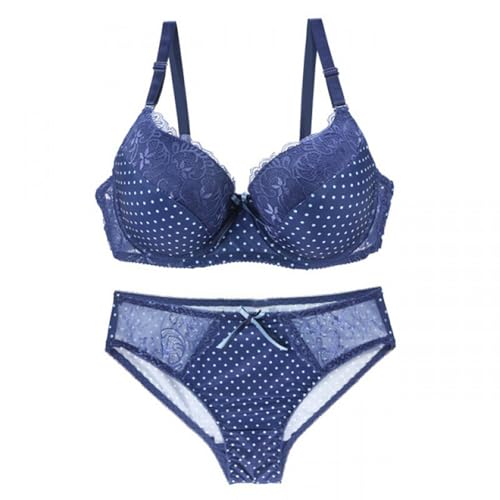 ALDOLA Damen unterwäsche mit bügel BH Grosse grössen Blau Damen BH mit Bügel Floraler Spitze BH Weiche Sexy Balconette Lace Bra Women's Everyday Bras (Größe:80B) von ALDOLA
