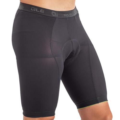 ALE' Herren Offroad MTB Enduro gepolstertes Futter Radhose, Schwarz, L von ALE'
