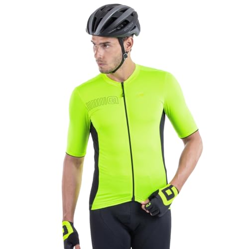 Alé Cycling Herren Pragma Colour Block Kurzärmeliges Jersey, Neongelb, L von ALE'