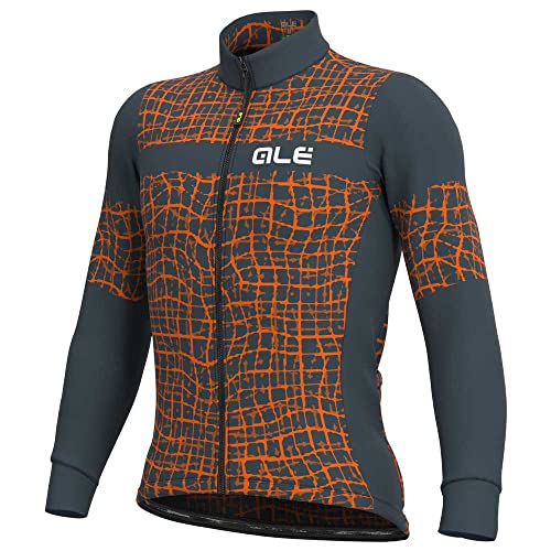 Alé Cycling Solid Wall Langarm Trikot Herren grau/orange Größe M 2021 Radtrikot langärmlig von ALE'