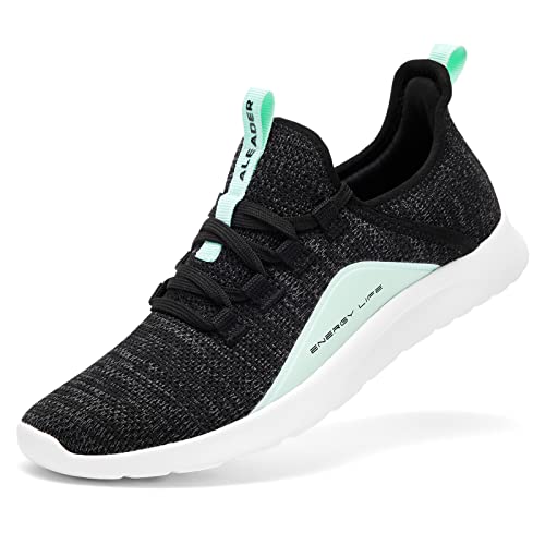 ALEADER Sneaker Damen Laufschuhe - Atmungsaktive Sportschuhe für Jogging, Workout, Freizeit drinnen Turnschuhe, barfussähnliche Schuhe für Damen Schwarz Aqua 37.5 EU von ALEADER