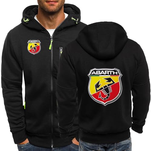 2024 Neue Herren-Hoodies für Abarth Jacken mit Reißverschluss Strickjacken Lässige Pullover Frühling Herbst Oberbekleidung Leichter Kapuzenpullover für Männer-Black A||L von ALEEIK