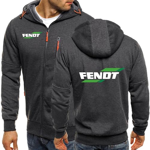 Herren Casual Hoodies Strickjacken für FENDT Zip Up Jacken Leichte Pullover Kapuzenpullover Kapuze Sport Sweatshirts Sportliche Oberbekleidung-Dark Gray A||XL von ALEEIK