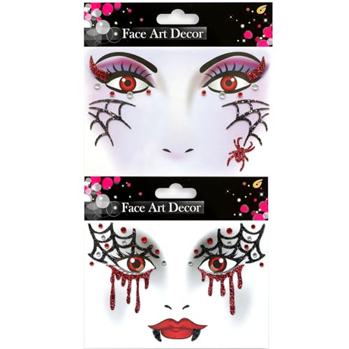 ALEGRE Halloween Gesichtstattoo Spinnennetz Face Art Sticker,Halloween Temporäres Tattoo,Spinnennetz Glitzer Aufkleber Gesichtstattoo Karneval,Ablösbare Tattoo Gesicht Kinder für Motto Party,Fasching ALEGRE Halloween Gesichtstattoo Spinnennetz Face Art Sticker,Halloween Temporäres Tattoo,Spinnennetz Glitzer Aufkleber Gesichtstattoo Karneval,Ablösbare Tattoo Gesicht Kinder für Motto Party,Fasching von ALEGRE
