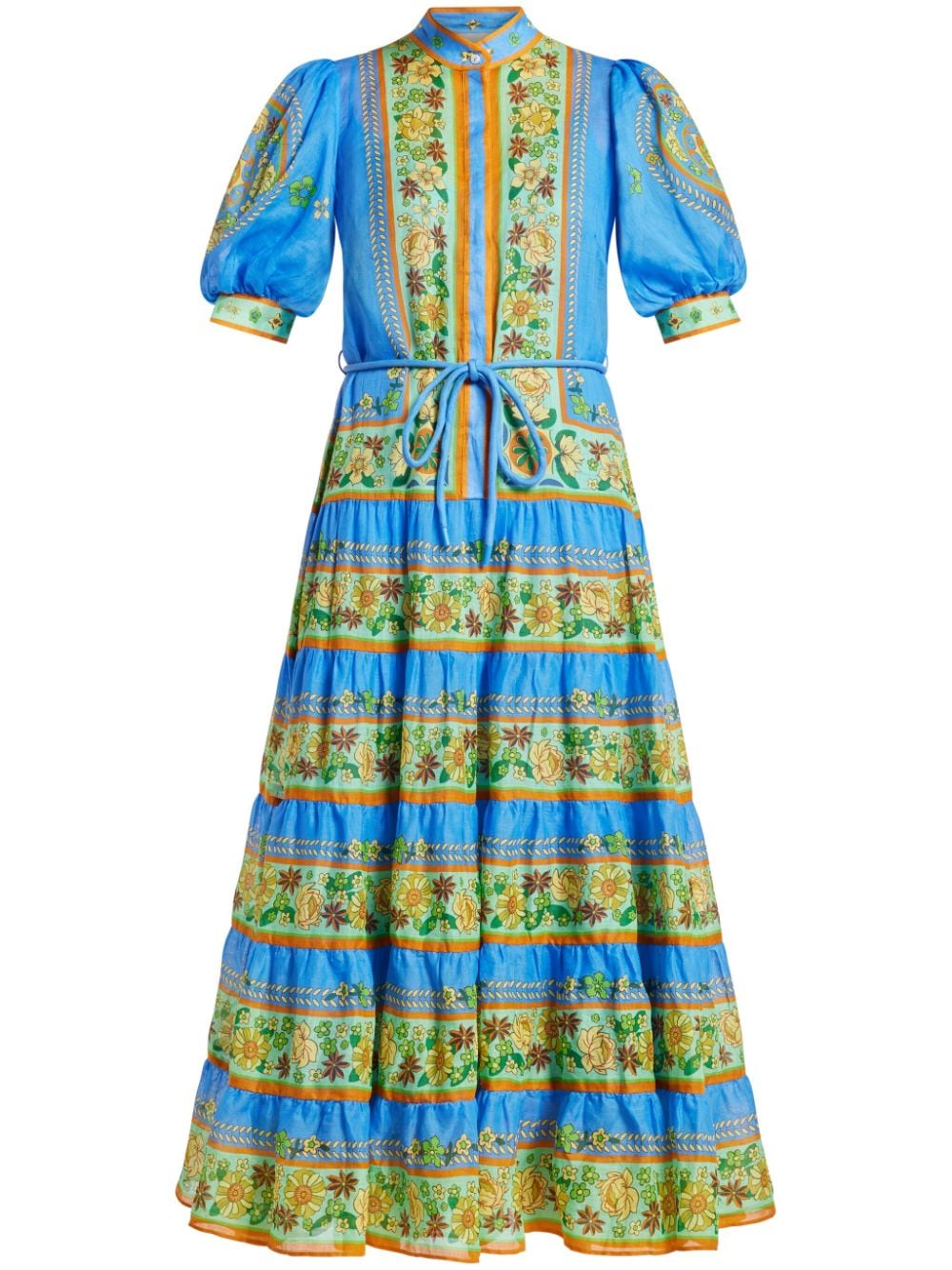 ALEMAIS Linda Midikleid mit Blumen-Print - Blau von ALEMAIS