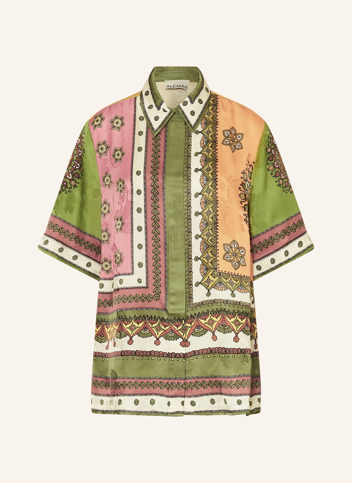 Alémais Hemdbluse Contina Aus Satin gruen von ALÉMAIS