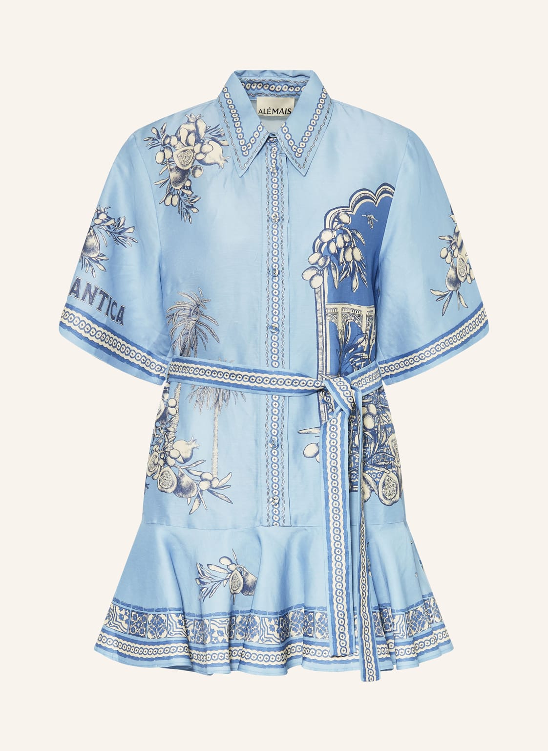 Alémais Hemdblusenkleid Villa Romantica Mit Leinen blau von ALÉMAIS