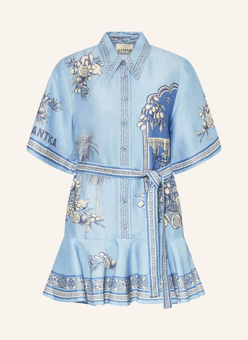 Alémais Hemdblusenkleid Villa Romantica Mit Leinen blau von ALÉMAIS
