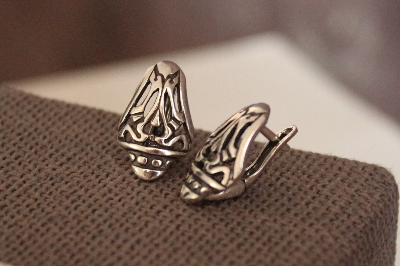 sterling Silber 925 Ohrringe, Kunst Ohrringe Für Den Alltag, Filigrane Mit Riegel, Handwerker Handwerk von ALEMARDjewelry