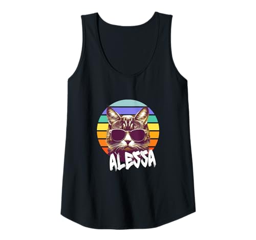 Damen ALESSA - Schöner Mädchen Name mit lustiger Katze Tank Top Damen ALESSA - Schöner Mädchen Name mit lustiger Katze Tank Top von ALESSA Tochter Enkel Geburtstag Geschenkideen