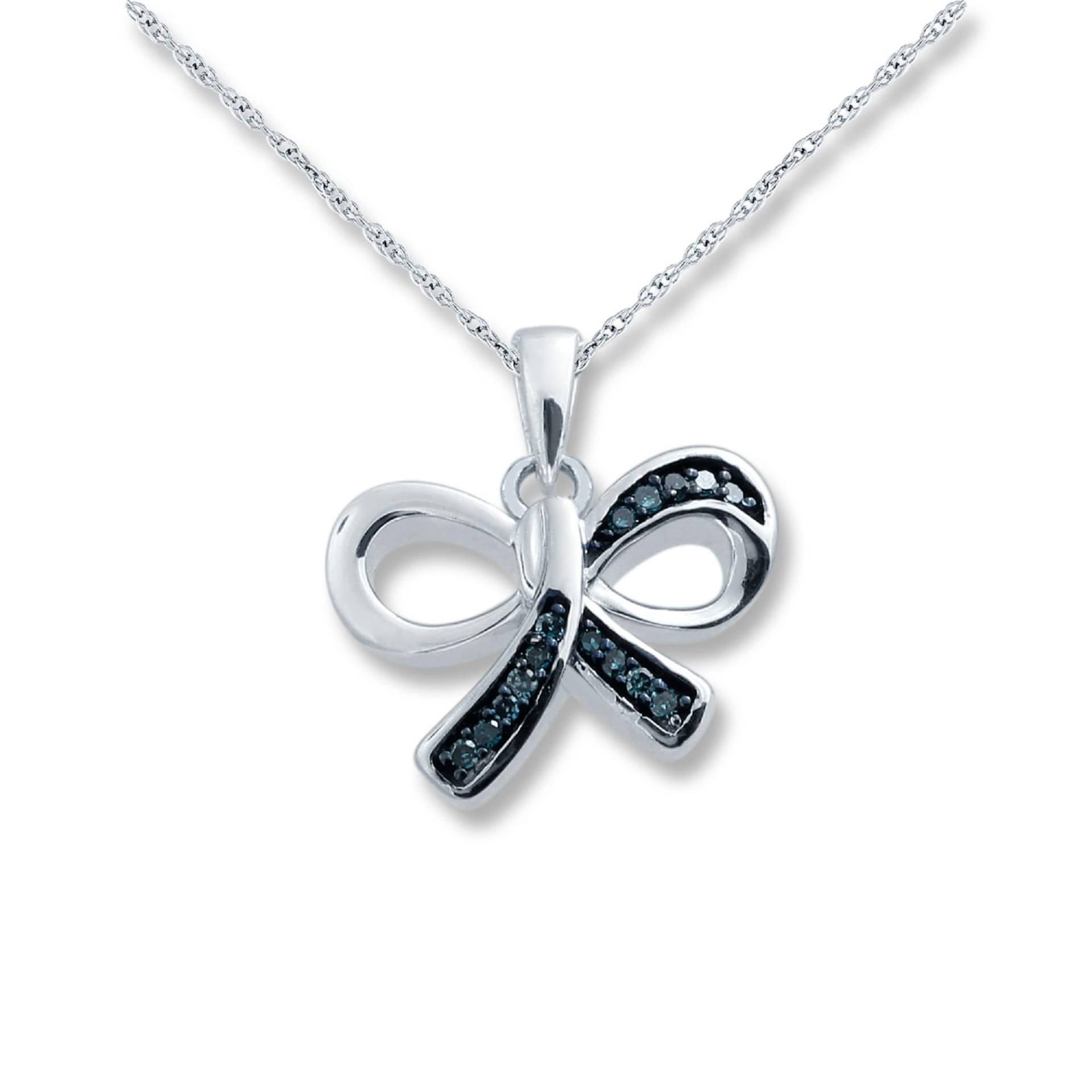 Alessandra Bettini® Natürliche Blau Behandelte Diamant Fliege Anhänger | 925 Sterling Silber Halskette Zierliches Elegantes Schmuck Geschenk von ALESSANDRABETTINIINC