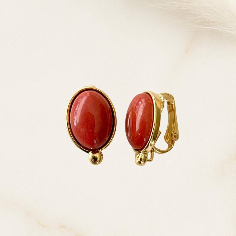 Clip-Ohrringe Chiara Mit Howlith Coral - Elegant & Bequem Ohne Ohrlöcher von ALESSANDRASCHMIDT1