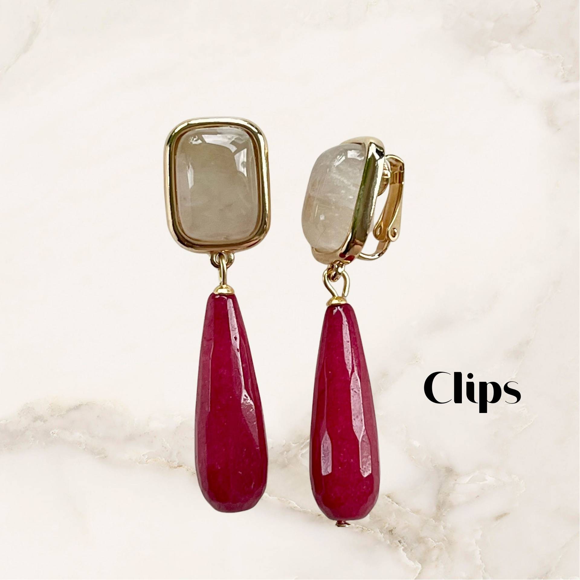 Ohrclips Gabrielle Mit Rutil Und Achat Ohrclips Gabrielle Mit Rutil Und Achat von ALESSANDRASCHMIDT1