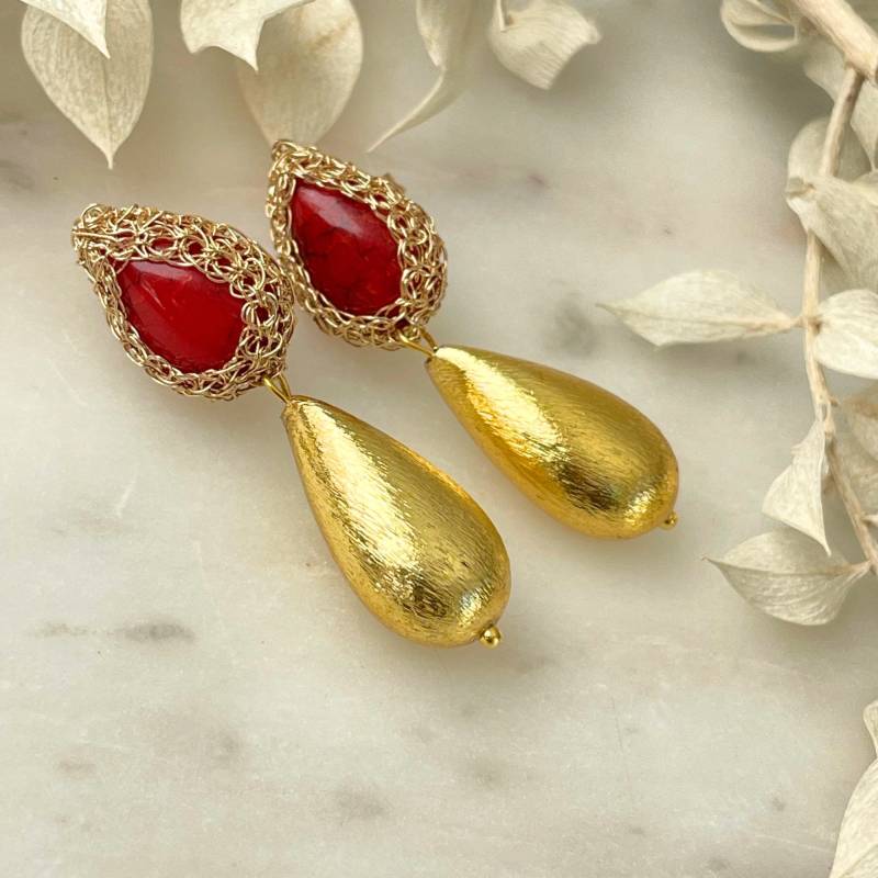 Ohrhänger Fabrícia Mit Goldenen Tropfen von ALESSANDRASCHMIDT1