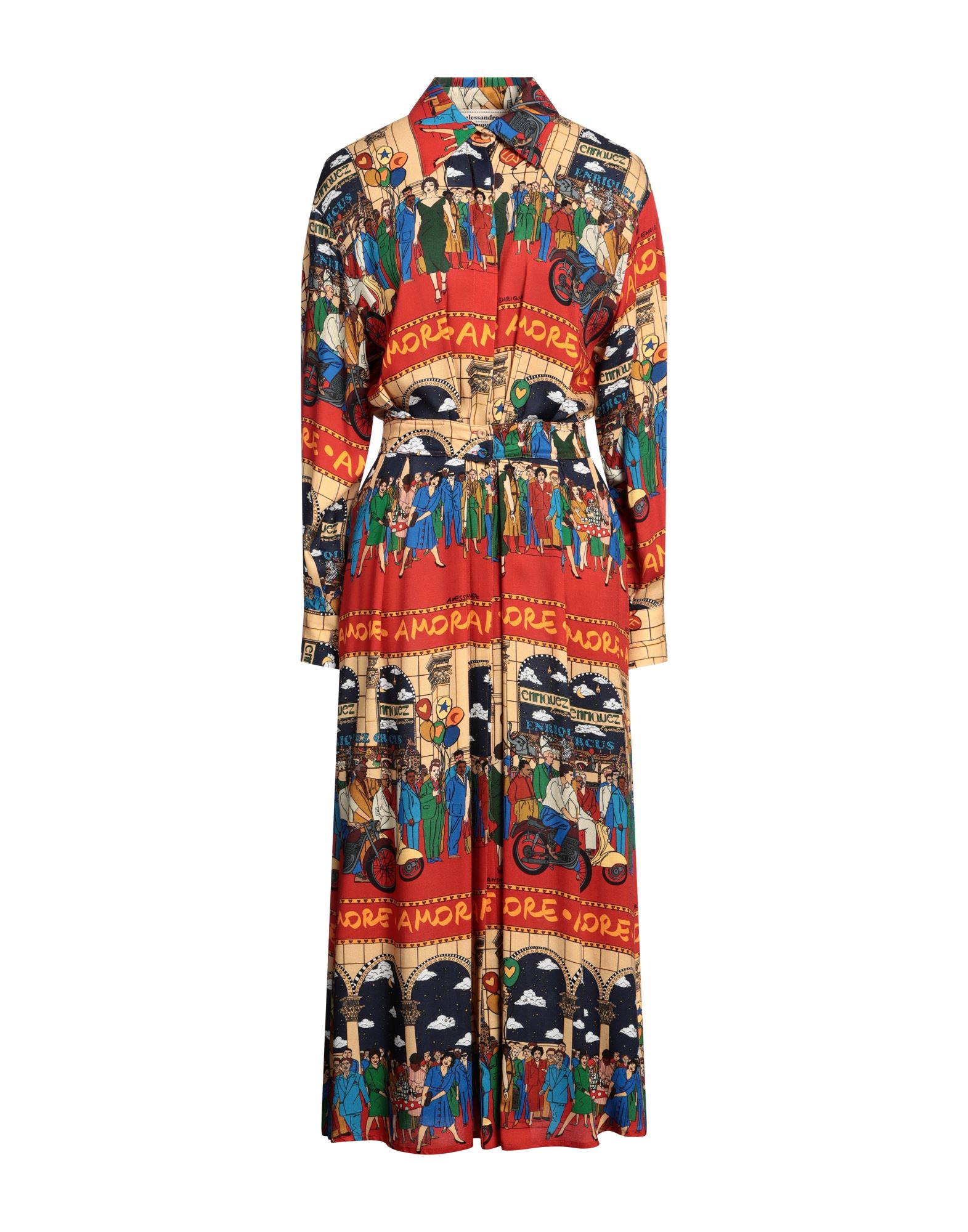 ALESSANDRO ENRIQUEZ Midi-kleid Damen Rot von ALESSANDRO ENRIQUEZ