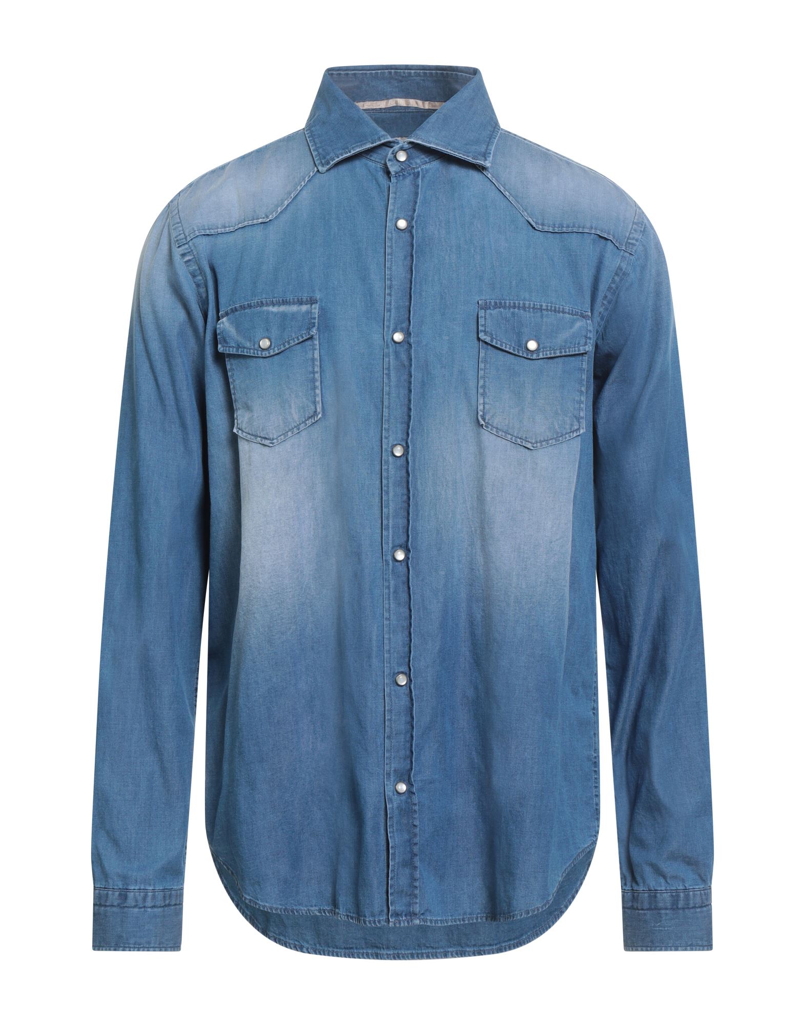 ALESSANDRO LAMURA Jeanshemd Herren Blau von ALESSANDRO LAMURA
