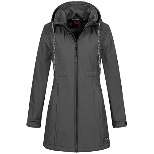 A. Salvarini Damen Softshell Funktions Outdoor Regen Jacke Sport lang AS187 [AS-187-Dunkelgrau-Gr.S] von ALESSANDRO SALVARINI