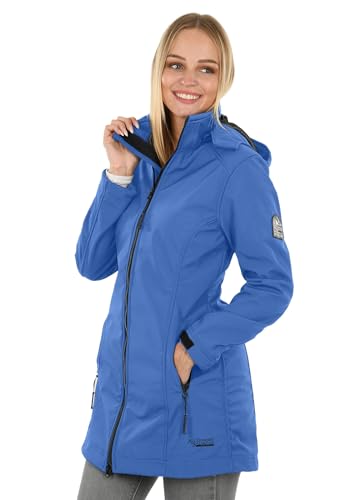 A. Salvarini Damen Softshell Jacke wasserabweisend Outdoor lang AS-131 [AS-131-Blau-Gr.XXL] von ALESSANDRO SALVARINI