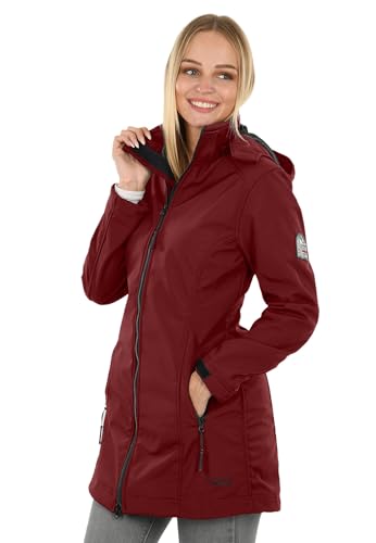 A. Salvarini Damen Softshell Jacke wasserabweisend Outdoor lang AS-131 [AS-131-Bordeaux-Gr.3XL] von ALESSANDRO SALVARINI